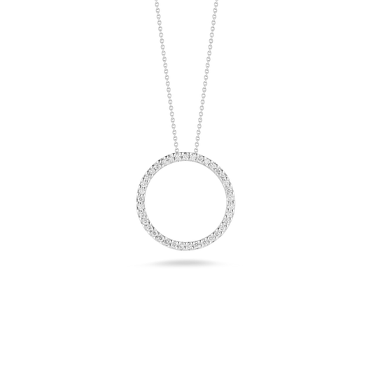 18K WHITE GOLD TINY TREASURES MEDIUM DIAMOND CIRCLE NECKLACE