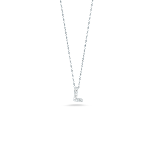 TINY TREASURES DIAMOND LOVE LETTER "L" NECKLACE