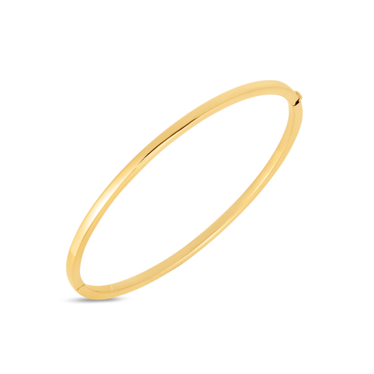 18K YELLOW GOLD DESIGNER GOLD OVAL BANGLE