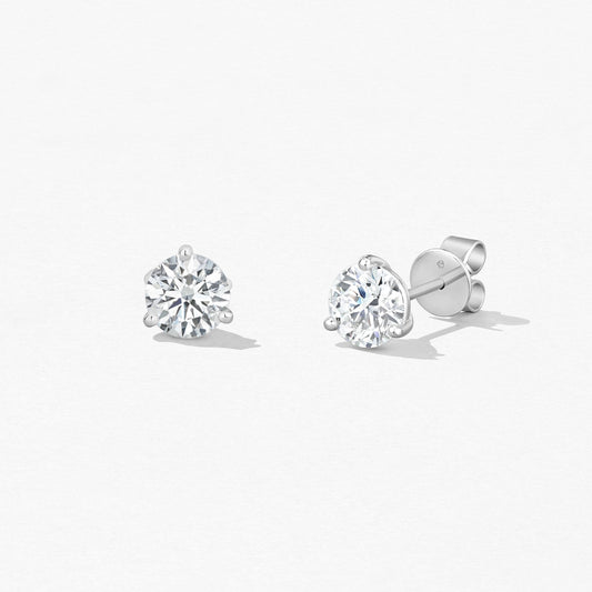 HOF 3-PRONG STUD EARRINGS - Size Options