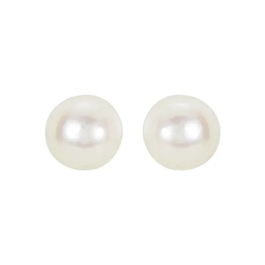 CULTURED WHITE AKOYA PEARL STUD EARRINGS