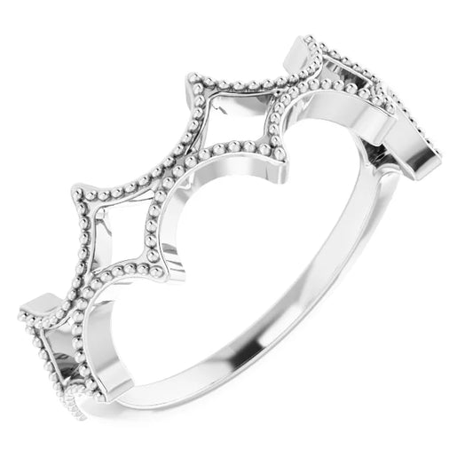 Platinum Stackable Geometric Ring