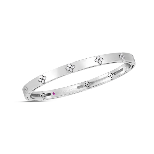 18K WHITE GOLD LOVE IN VERONA BANGLE BRACELET