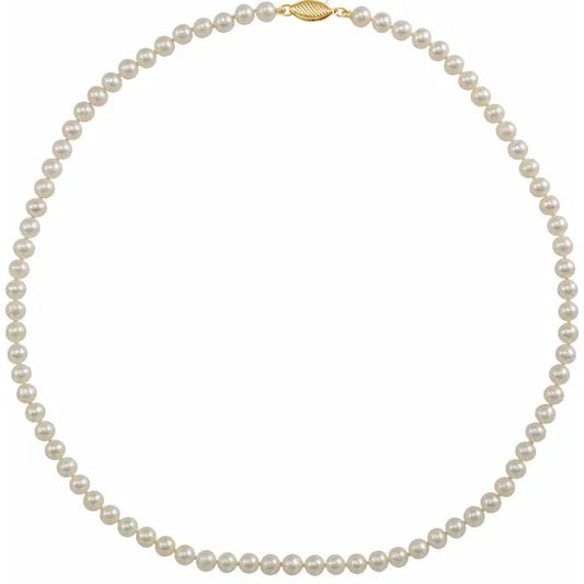 Cultured White Freshwater Pearl Strand Necklace