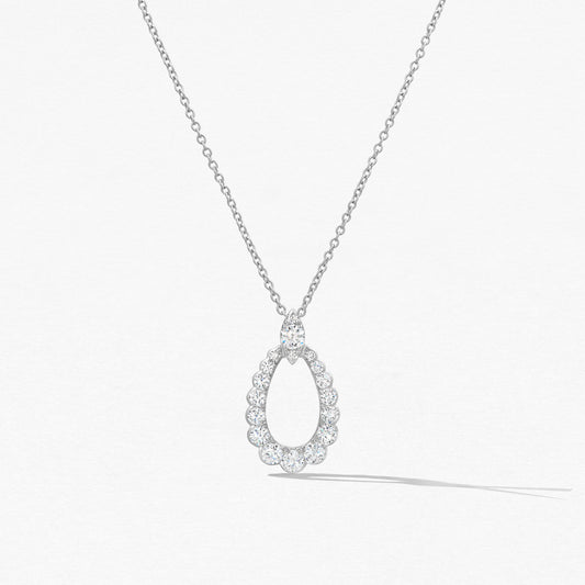 AERIAL REGAL TEARDROP PENDANT - WHITE GOLD