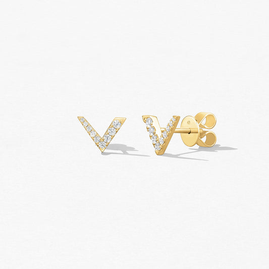 CHARMED V EARRINGS - YELLOW GOLD