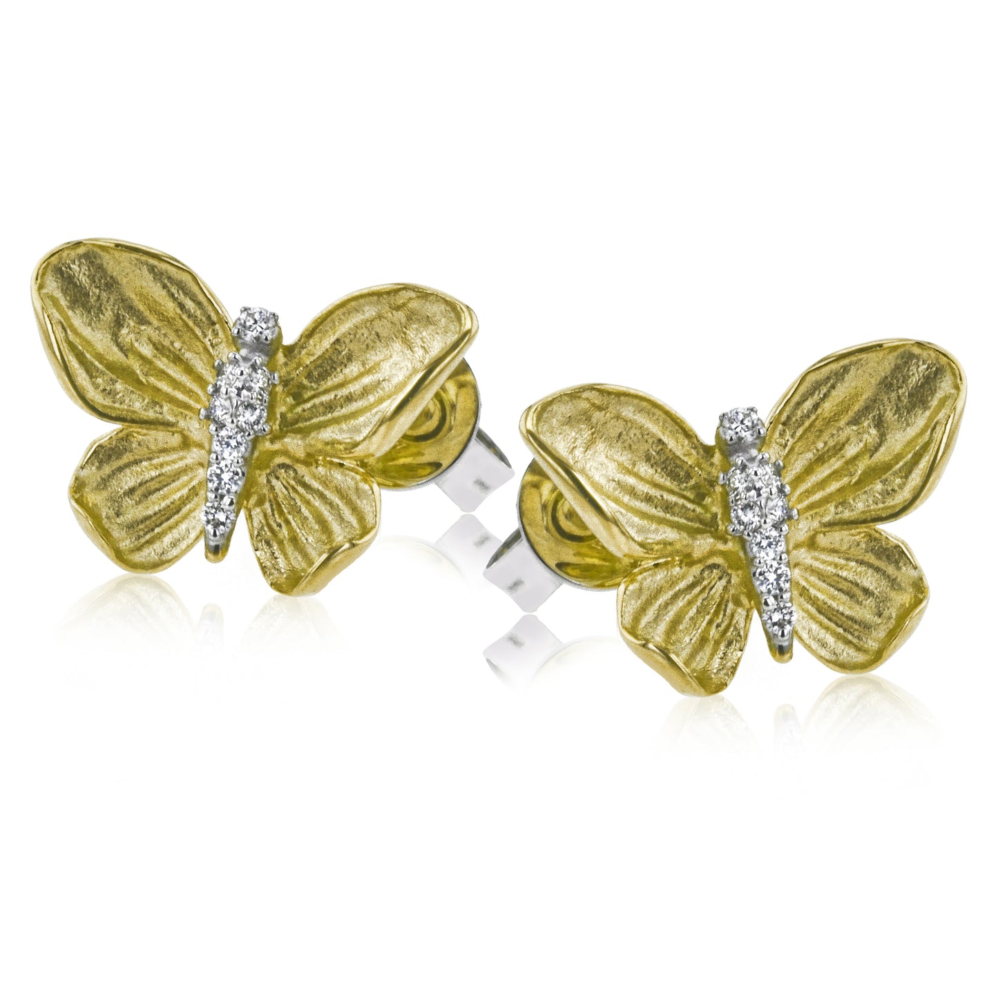 Monarch Butterfly Earrings in 18k Gold
