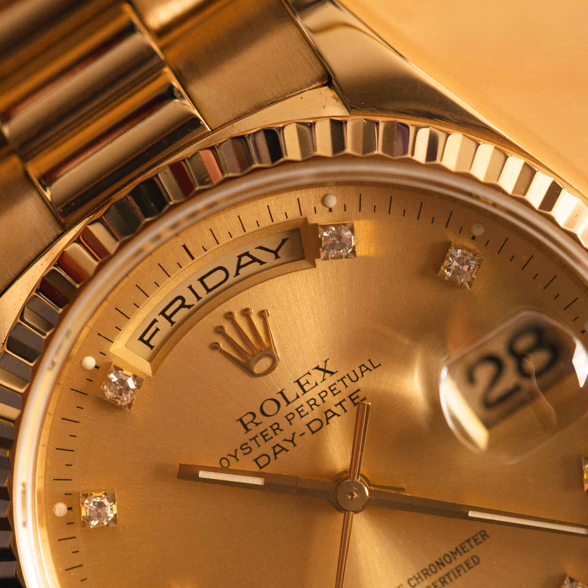 Rolex Day-Date President 36 - Champagne Diamond Dial