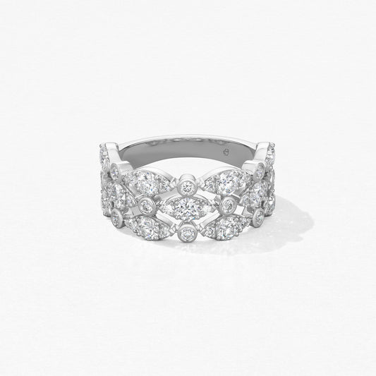 BEZEL REGAL TRIPLE RING - WHITE GOLD - 1.60ct