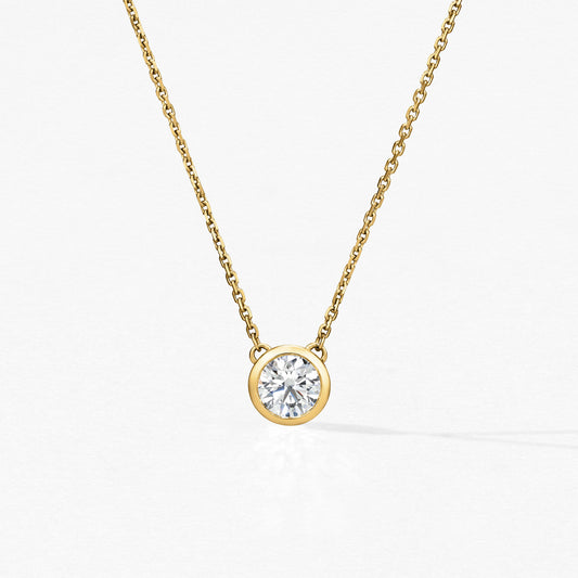 HOF CLASSIC BEZEL SOLITAIRE PENDANT - YELLOW GOLD - .33ct