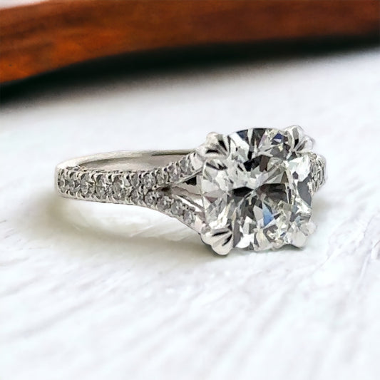 PAVE SPLIT SHANK ENGAGEMENT RING - Sold