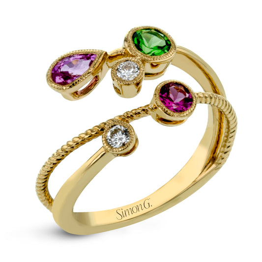 Multicolored gemstone ring in 18k Gold