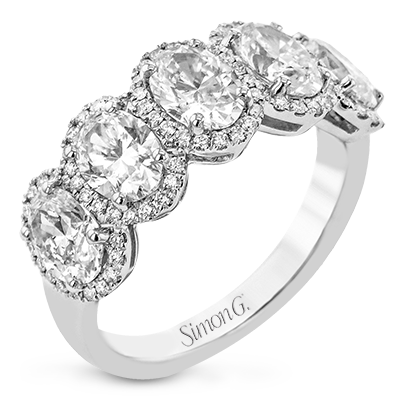 Oval Halo Five Stone Anniversary Ring -3.00ct