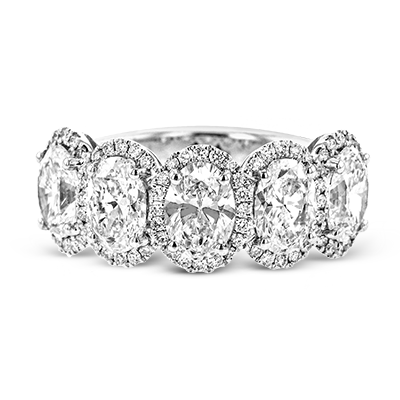 Oval Halo Five Stone Anniversary Ring -3.00ct