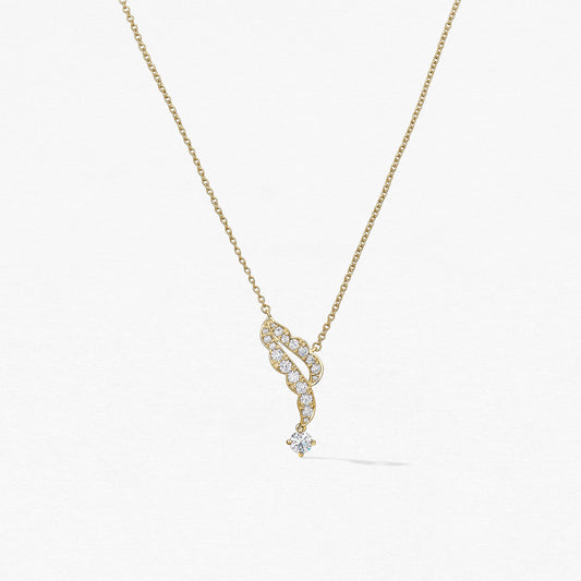 LORELEI RIBBON PENDANT -YELLOW GOLD