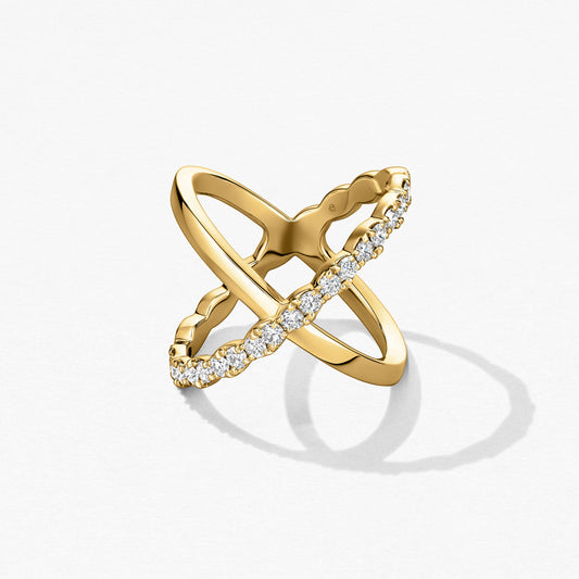 LORELEI CRISS CROSS RING - YELLOW GOLD - .60ct