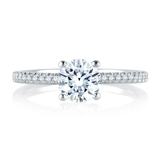 Ultra-Thin Diamond Band Engagement Ring - Platinum