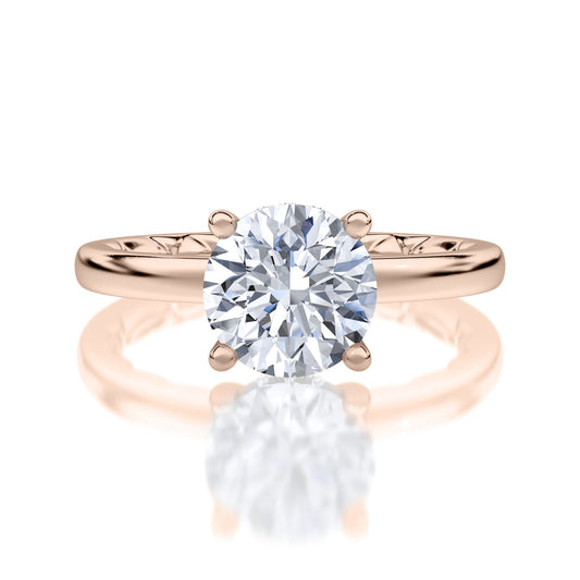 Classic Hidden Halo Solitaire - Rose Gold