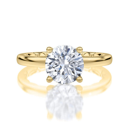 Classic Round Cut Hidden Halo Solitaire