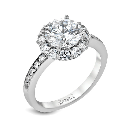 Round Large Halo Engagement Ring