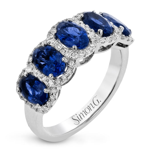 Ladies Sapphire & Diamond Ring in 18k Gold