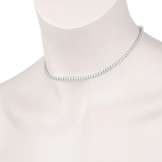 DIAMOND TENNIS CHOKER NECKLACE - 4.00CT - 14.25"