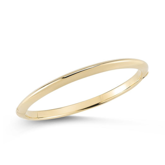 18K YELLOW GOLD DESIGNER GOLD KNIFED EDGE BANGLE BRACELET