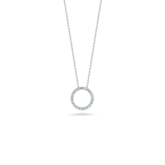 18K WHITE GOLD TINY TREASURES SMALL DIAMOND CIRCLE NECKLACE