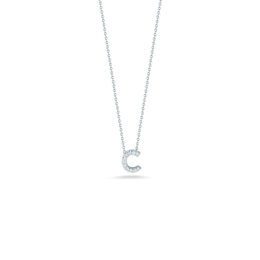 TINY TREASURES DIAMOND LOVE LETTER “C” NECKLACE