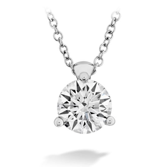 HOF CLASSIC 3-PRONG SOLITAIRE  PENDANT - WHITE GOLD - .50ct