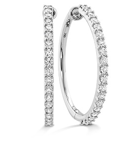 CLASSIC DIAMOND HOOP EARRINGS - WHITE GOLD - 1.20ct