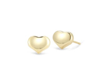 18K YELLOW GOLD HEART EARRINGS