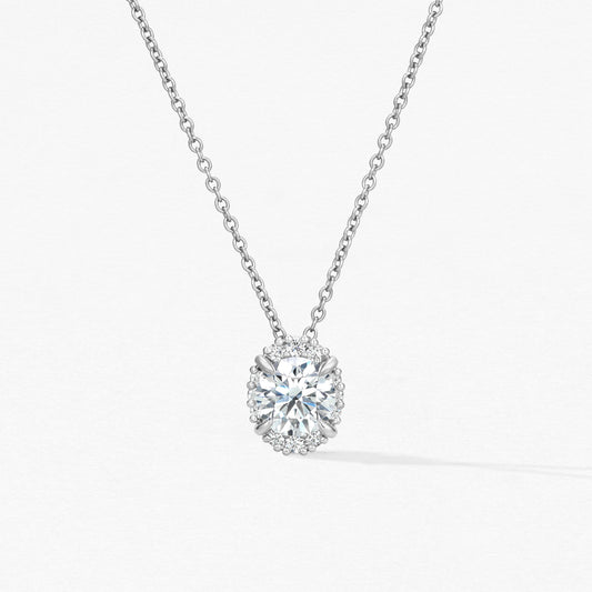 ELLIPSE DIAMOND PENDANT - WHITE GOLD - .25ct