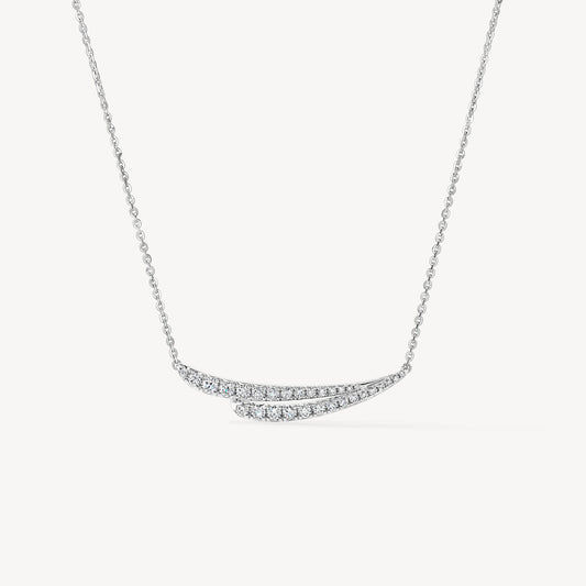 VELA FRENCH CUT PAVÉ DIAMOND PENDANT NECKLACE - WHITE GOLD