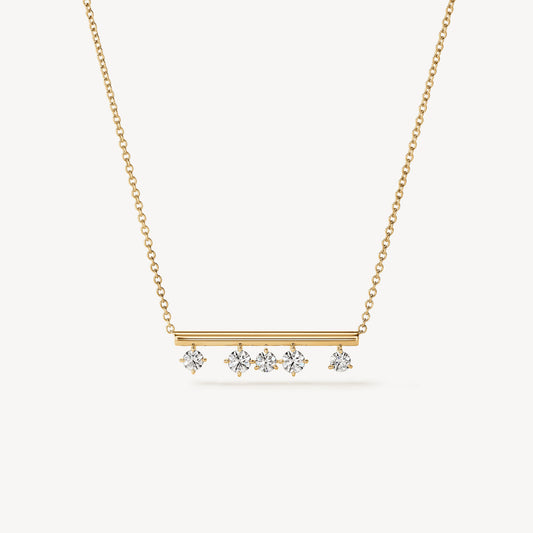 BARRE FLOATING DIAMOND PENDANT NECKLACE