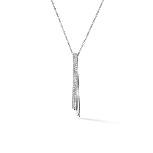 INSIDE OUT DIAMOND FLIP DROP PENDANT - WHITE GOLD