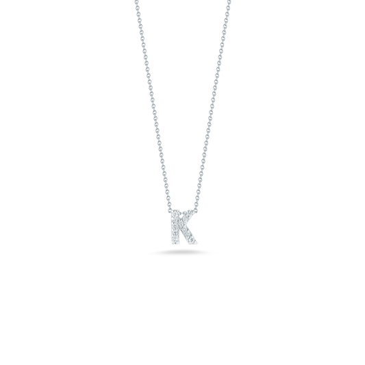 TINY TREASURES DIAMOND LOVE LETTER "K" NECKLACE