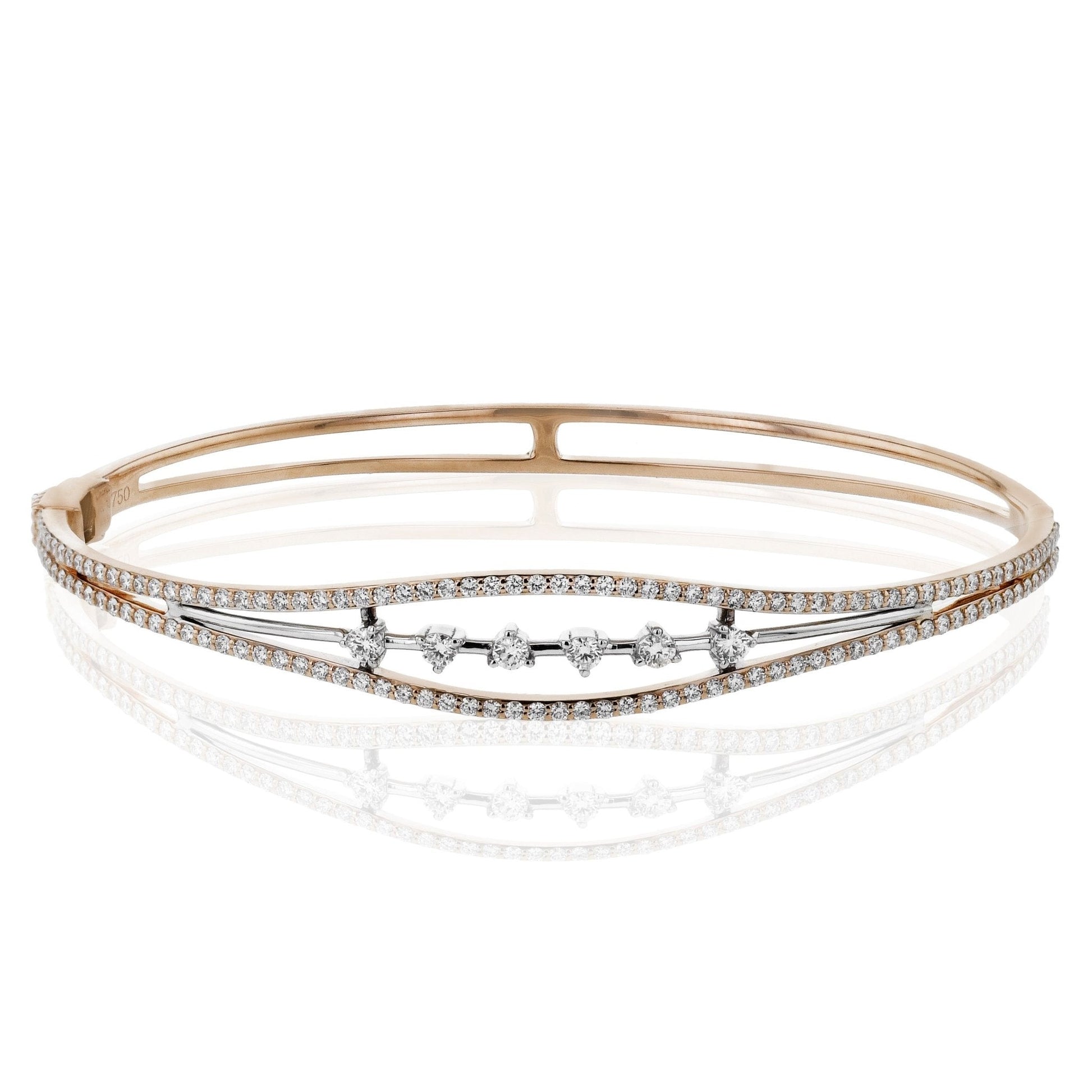 Bangle in 18k Gold with Diamonds - Simon G. Jewelry