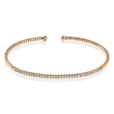 Bangle in 18k Gold with Diamonds - Simon G. Jewelry