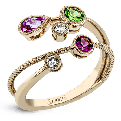 Color Ring in 18k Gold with Diamonds - Simon G. Jewelry