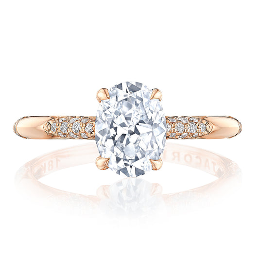 Oval Hidden Halo Solitaire Engagement Ring