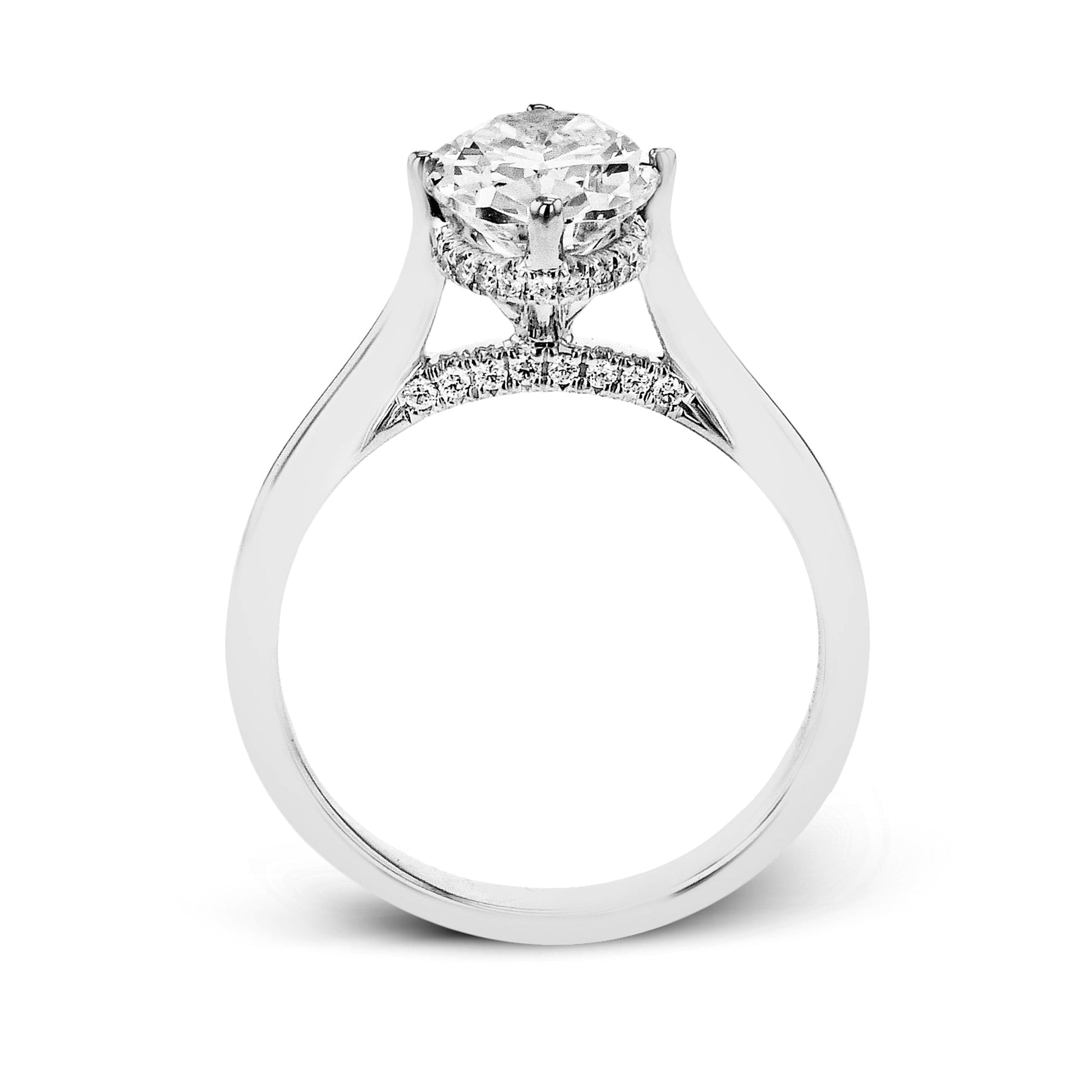 Oval - Cut Hidden Halo Engagement Ring In 18k Gold With Diamonds - Simon G. Jewelry