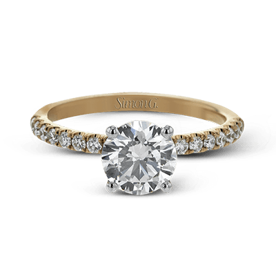 Round - Cut Engagement Ring In 18k Gold With Diamonds - Simon G. Jewelry