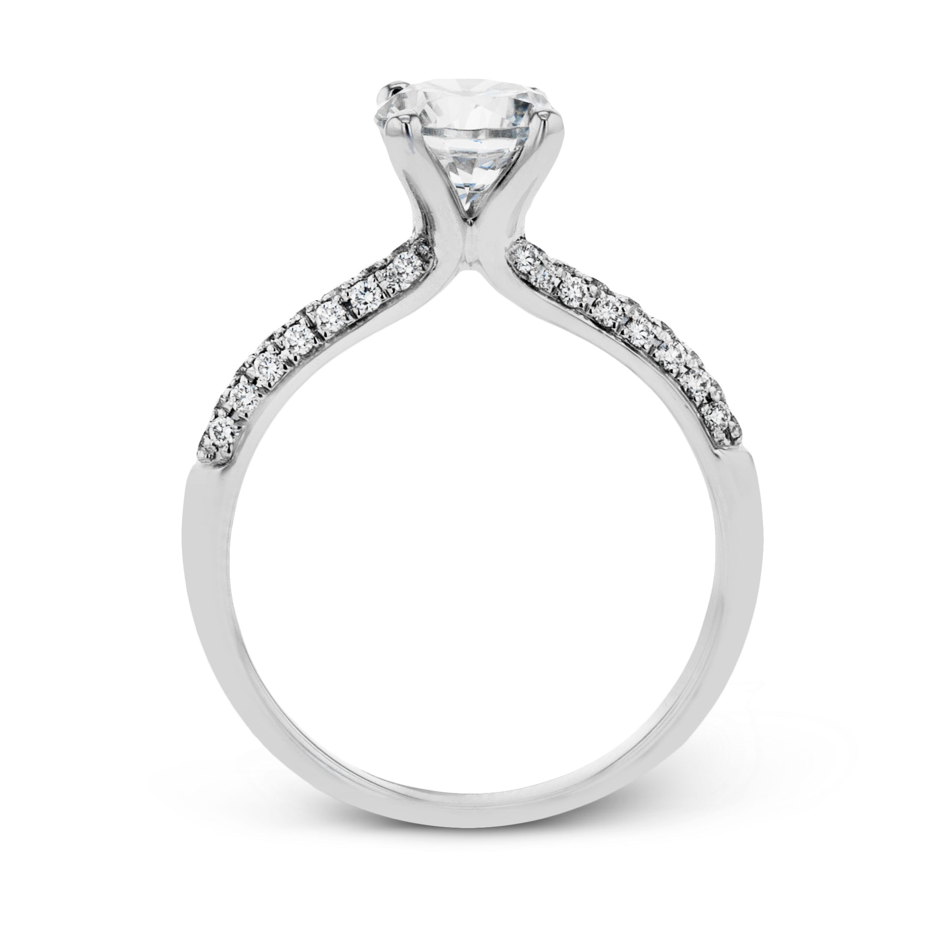 Round - Cut Engagement Ring In Platinum With Diamonds - Simon G. Jewelry