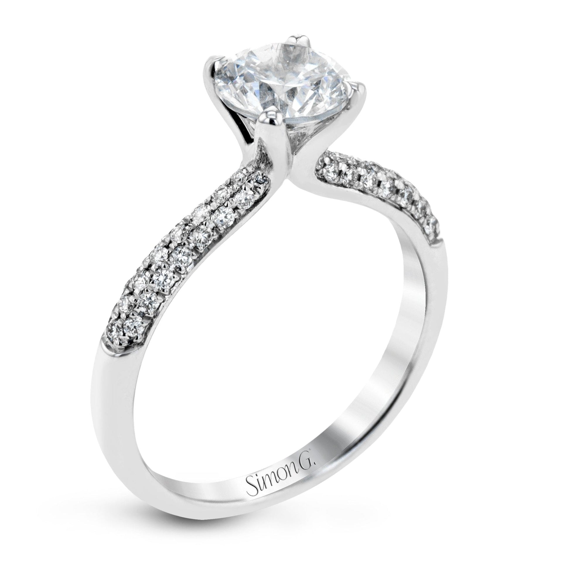 Round - Cut Engagement Ring In Platinum With Diamonds - Simon G. Jewelry