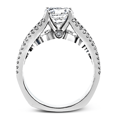 Round - Cut Split - Shank Engagement Ring In 18k Gold With Diamonds - Simon G. Jewelry