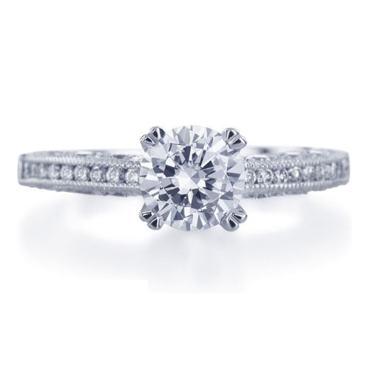 Vintage Round Channel Set Engagement Ring